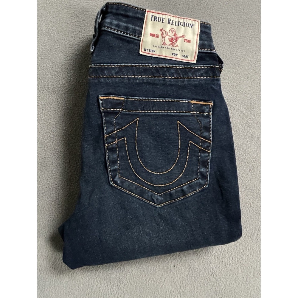 True Religion Jeans Womens 26 Skinny Mid Rise‎ Stretch Curvy Jennie 26x28